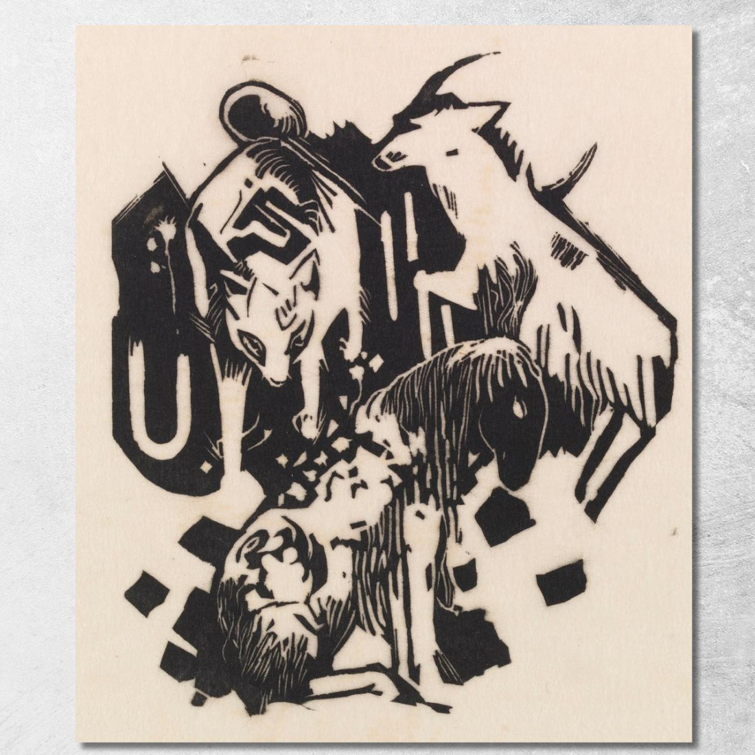 Tre Animali Franz Marc fmr54 quadro stampato su tela