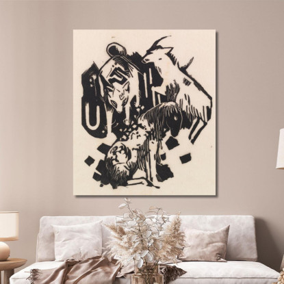 Tre Animali Franz Marc fmr54 quadro stampato su tela