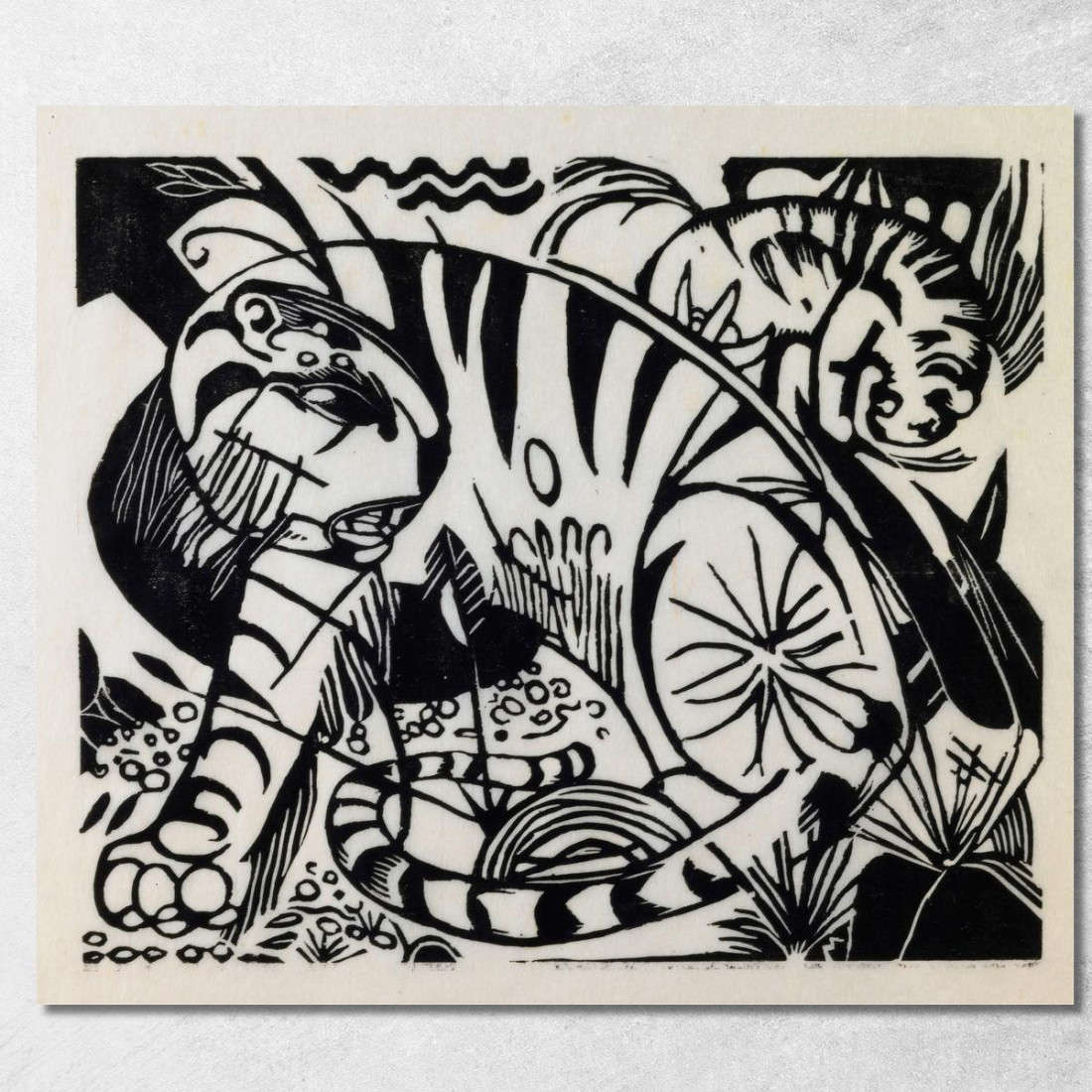 Tigre 3 Franz Marc fmr56 quadro stampato su tela
