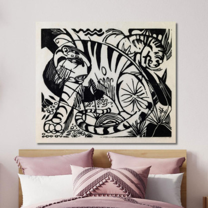 Tigre 3 Franz Marc fmr56 quadro stampato su tela