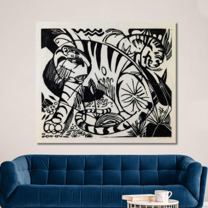 Tigre 3 Franz Marc fmr56 quadro stampato su tela