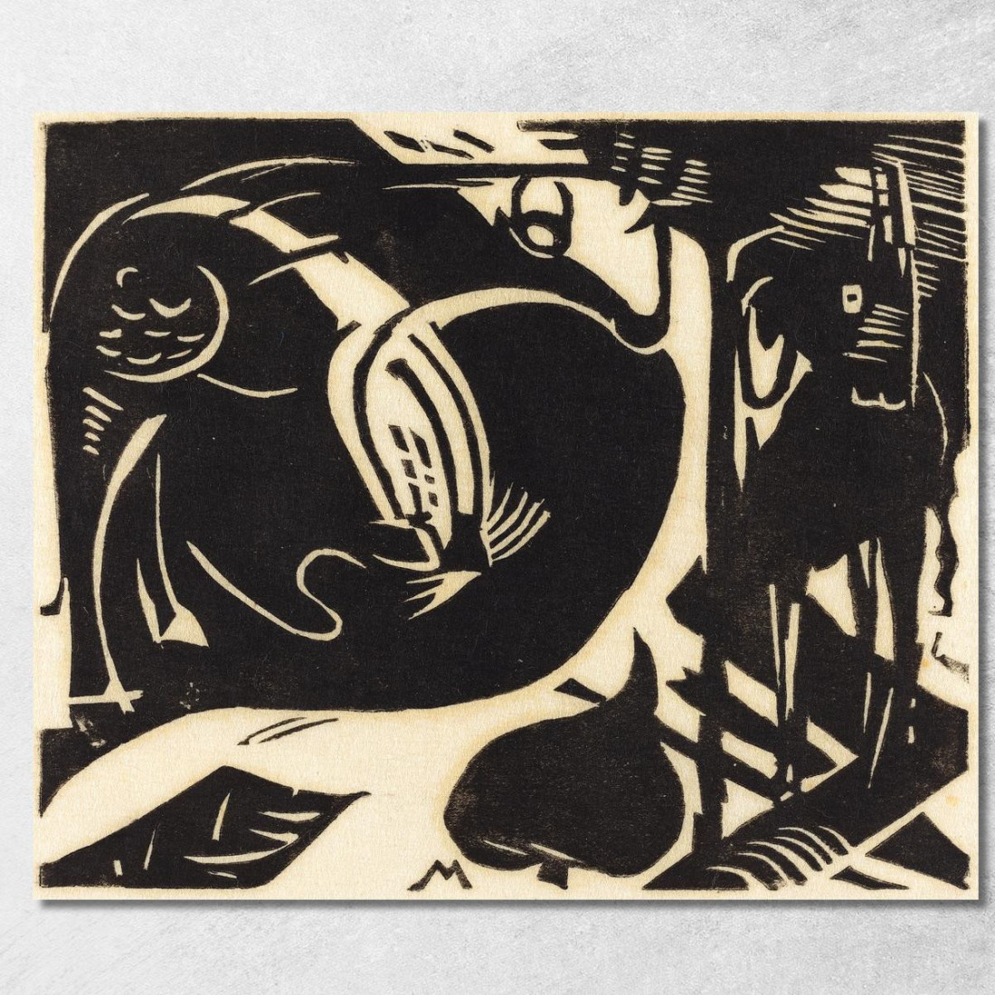 Due Animali Mitici Due Animali Mitici Franz Marc fmr63 quadro stampato su tela