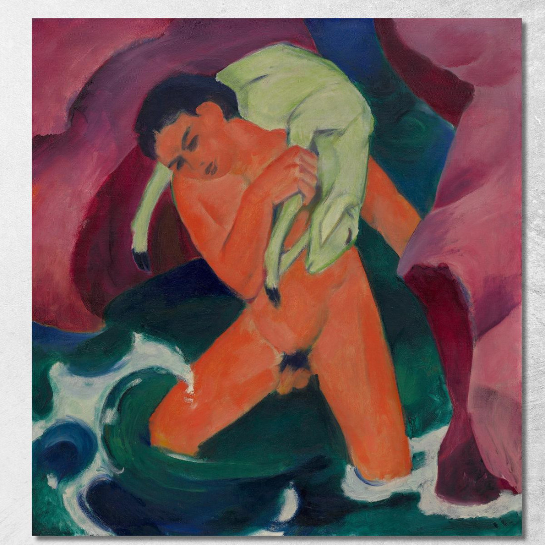 Ragazzo Con Agnello Il Buon Pastore Franz Marc fmr66 quadro stampato su tela