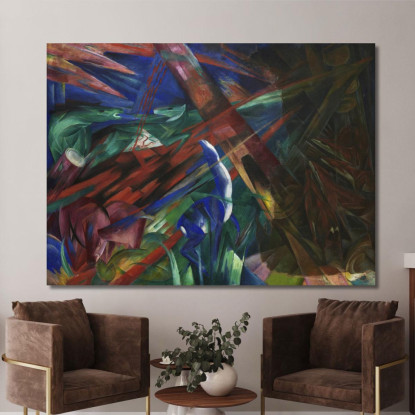Destini Animali Gli Alberi Mostravano I Loro Anelli Gli Animali Le Loro Vene Franz Marc fmr69 quadro stampato su tela