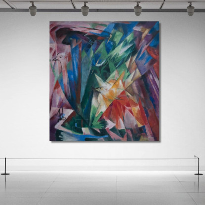 Uccelli Franz Marc fmr71 quadro stampato su tela