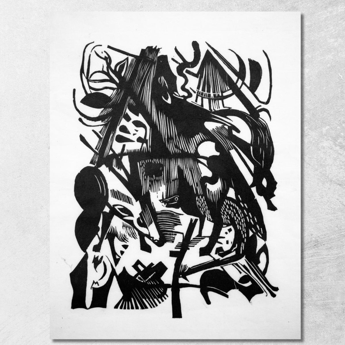 Nascita Dei Lupi Franz Marc fmr73 quadro stampato su tela