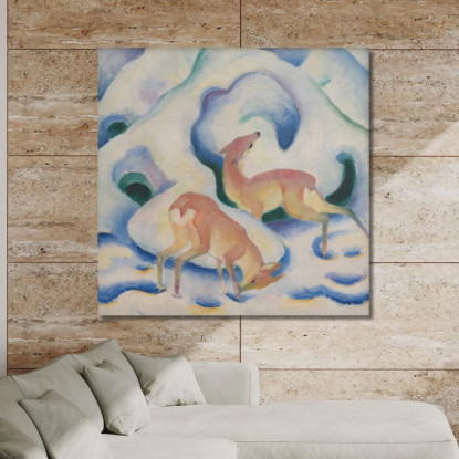 Cervo Nella Neve Ii Franz Marc fmr78 quadro stampato su tela