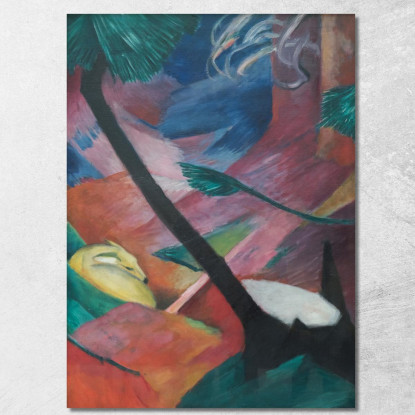 Cervo Nel Bosco Ii Franz Marc fmr79 quadro stampato su tela