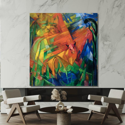 Animali In Un Paesaggio Franz Marc fmr83 quadro stampato su tela