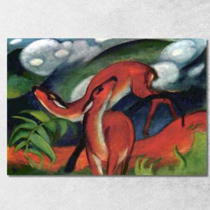 Cervo Rosso Ii Franz Marc fmr85 quadro stampato su tela
