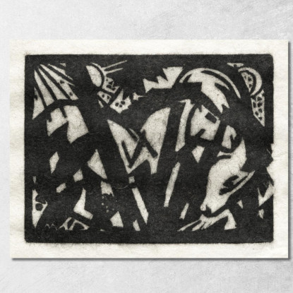 Cavallo Franz Marc fmr91 quadro stampato su tela