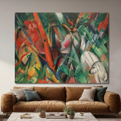 Sotto La Pioggia Franz Marc fmr94 quadro stampato su tela