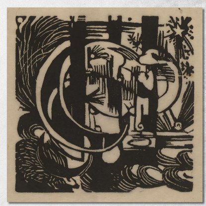 Lucertole Franz Marc fmr97 quadro stampato su tela