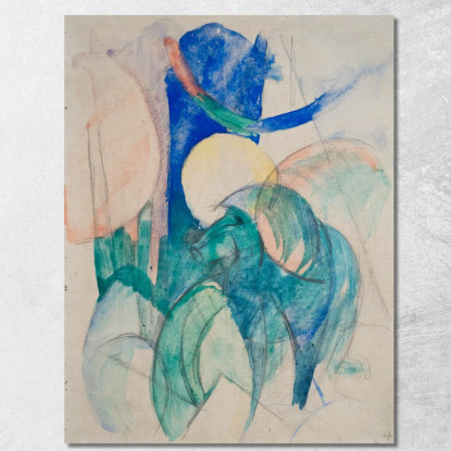 Mandrillo Franz Marc fmr98 quadro stampato su tela