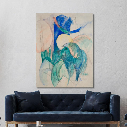 Mandrillo Franz Marc fmr98 quadro stampato su tela