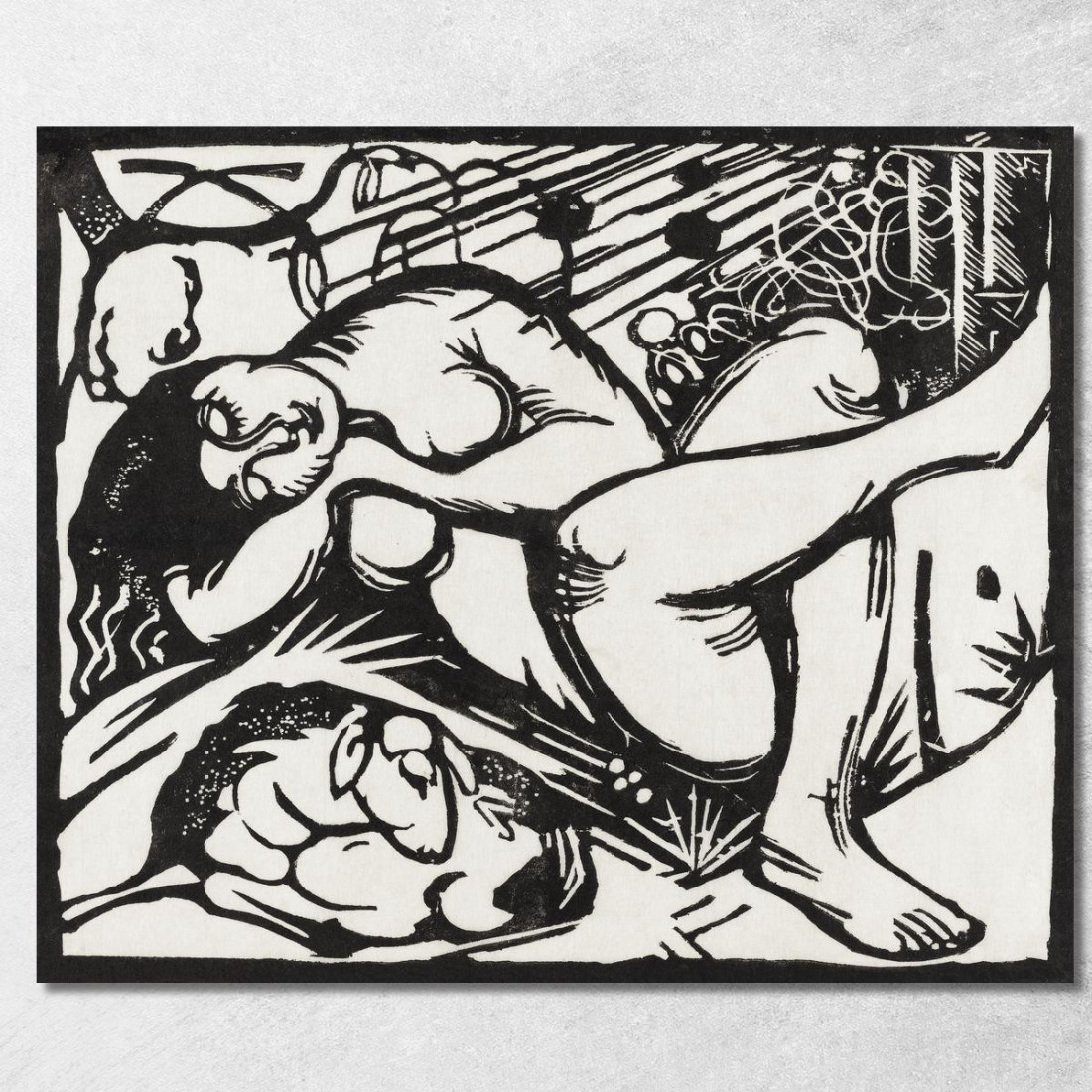 Pastorella Addormentata Franz Marc fmr104 quadro stampato su tela