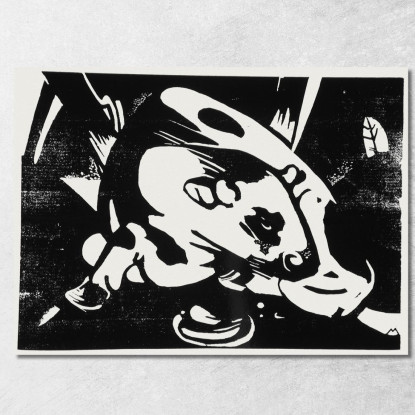 Il Toro Franz Marc fmr107 quadro stampato su tela
