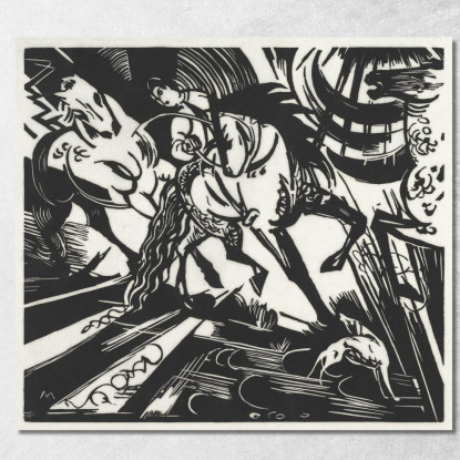 La Scuola Di Equitazione Franz Marc fmr110 quadro stampato su tela