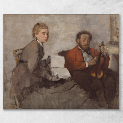 Violinista E Giovane Donna Edgar Degas edg290 quadro stampato su tela