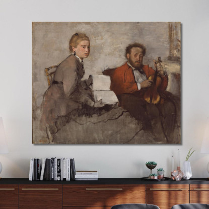 Violinista E Giovane Donna Edgar Degas edg290 quadro stampato su tela