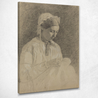 Donna Che Ricama Edgar Degas edg292 quadro stampato su tela