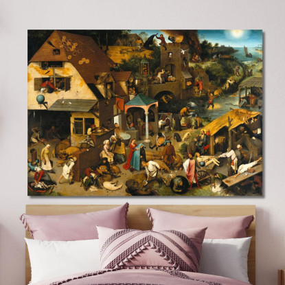 Proverbi Olandesi 1559 Pieter Bruegel pbr14 quadro stampato su tela