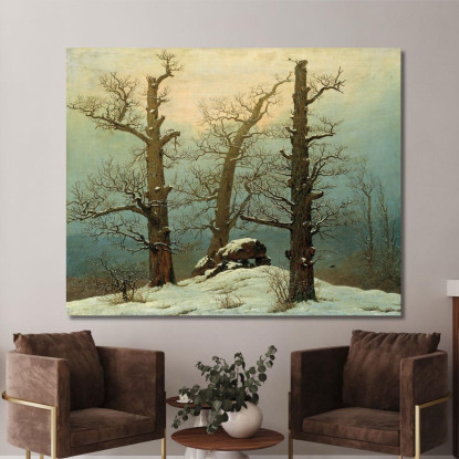 Cairn Nella Neve Caspar David Friedrich cdf5 quadro stampato su tela