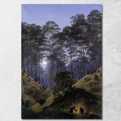 Interno Della Foresta Al Chiaro Di Luna Caspar David Friedrich cdf6 quadro stampato su tela