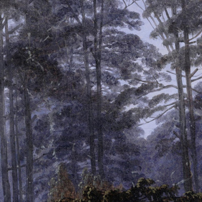 Interno Della Foresta Al Chiaro Di Luna Caspar David Friedrich cdf6 quadro stampato su tela