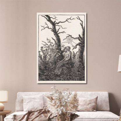 Donna Seduta Con Una Ragnatela Caspar David Friedrich cdf28 quadro stampato su tela