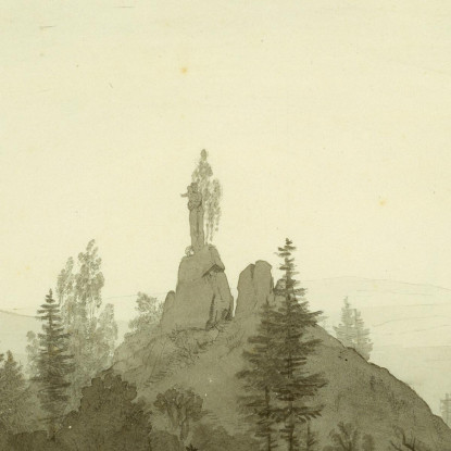 Statua Della Madonna In Montagna Caspar David Friedrich cdf30 quadro stampato su tela