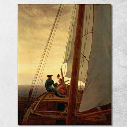 Sulla Barca A Vela Caspar David Friedrich cdf31 quadro stampato su tela