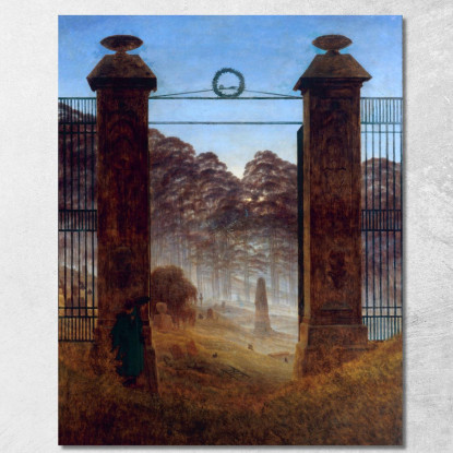 Il Cimitero Caspar David Friedrich cdf33 quadro stampato su tela