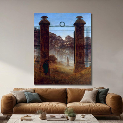 Il Cimitero Caspar David Friedrich cdf33 quadro stampato su tela