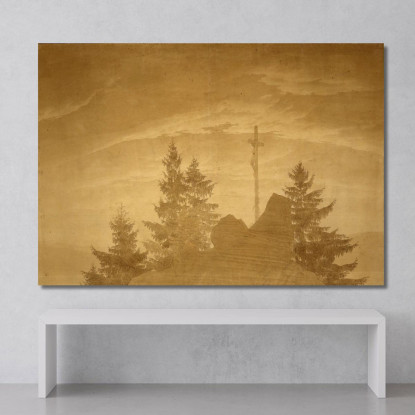 La Croce Sui Monti 2 Caspar David Friedrich cdf34 quadro stampato su tela