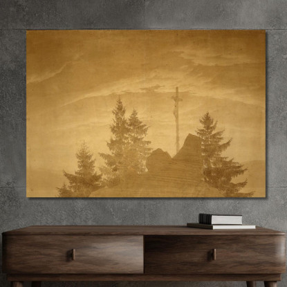 La Croce Sui Monti 2 Caspar David Friedrich cdf34 quadro stampato su tela