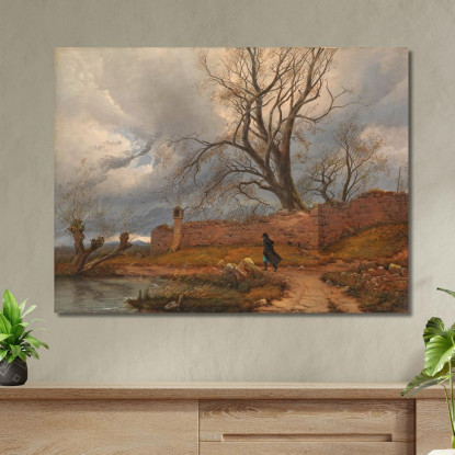 Vagabondo Nella Tempesta Caspar David Friedrich cdf44 quadro stampato su tela