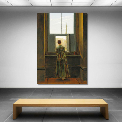 Donna Alla Finestra Caspar David Friedrich cdf47 quadro stampato su tela