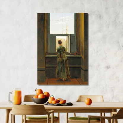 Donna Alla Finestra Caspar David Friedrich cdf47 quadro stampato su tela