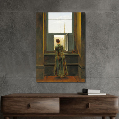 Donna Alla Finestra Caspar David Friedrich cdf47 quadro stampato su tela