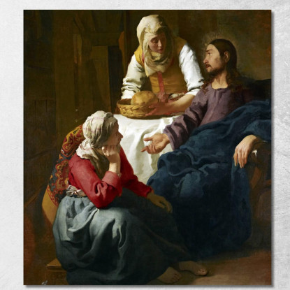 Cristo Nella Casa Di Marta E Maria Jan Vermeer jvr4 quadro stampato su tela