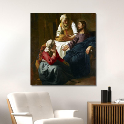 Cristo Nella Casa Di Marta E Maria Jan Vermeer jvr4 quadro stampato su tela