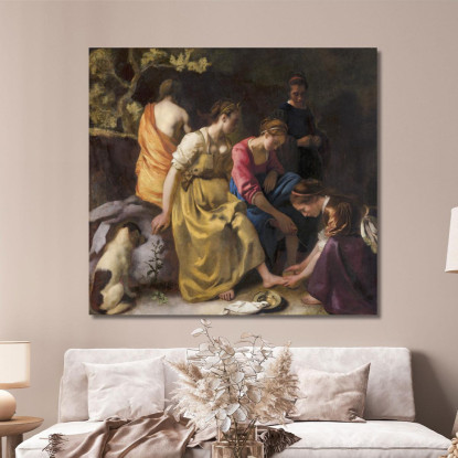 Diana E Le Sue Ninfe Jan Vermeer jvr5 quadro stampato su tela