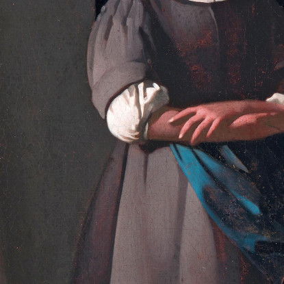 Signora Che Scrive Una Lettera Con La Sua Cameriera Jan Vermeer jvr11 quadro stampato su tela