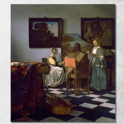 Il Concerto 1664 Jan Vermeer jvr18 quadro stampato su tela