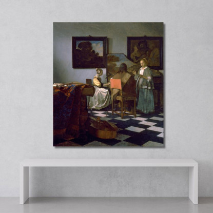 Il Concerto 1664 Jan Vermeer jvr18 quadro stampato su tela