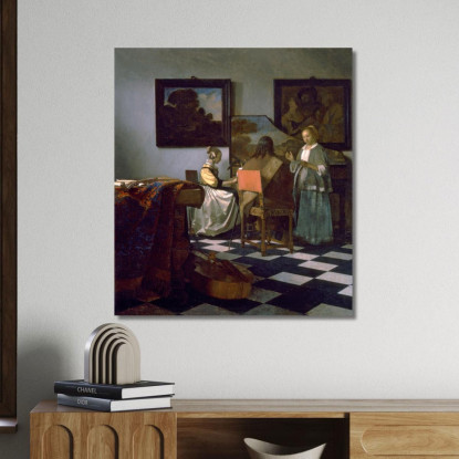 Il Concerto 1664 Jan Vermeer jvr18 quadro stampato su tela