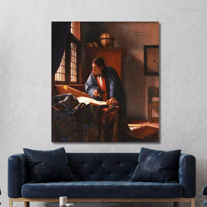 Il Geografo Jan Vermeer jvr19 quadro stampato su tela