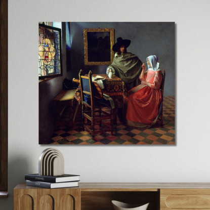 Il Bicchiere Di Vino Jan Vermeer jvr22 quadro stampato su tela