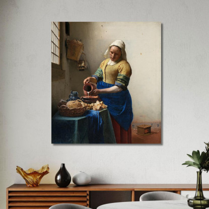 La Lattaia Jan Vermeer jvr27 quadro stampato su tela